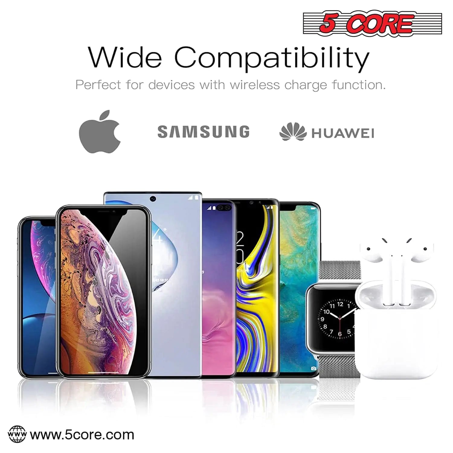 5Core 3-in-1 Wireless Charging Station, Fast &amp; Safe