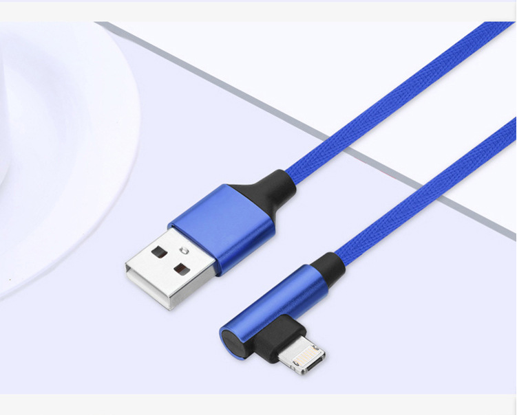 90-Degree USB Charging Cable for Apple &amp; Android