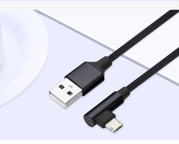 90-Degree USB Charging Cable for Apple &amp; Android