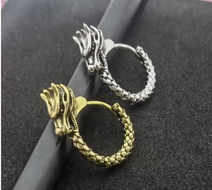 Retro Hip Hop Dragon Earrings for Men - Fashion Accessories