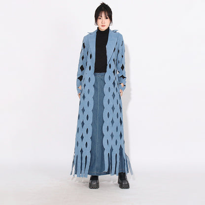Women’s Fashion Loose Denim Cardigan with Tassels