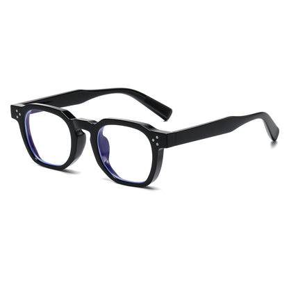 JOVAKIT Thick Round Blue Light Glasses for Women Men Fashion Retro 90s Octagon Round Computer Eyeglasses Anti Eyestrain (Black)