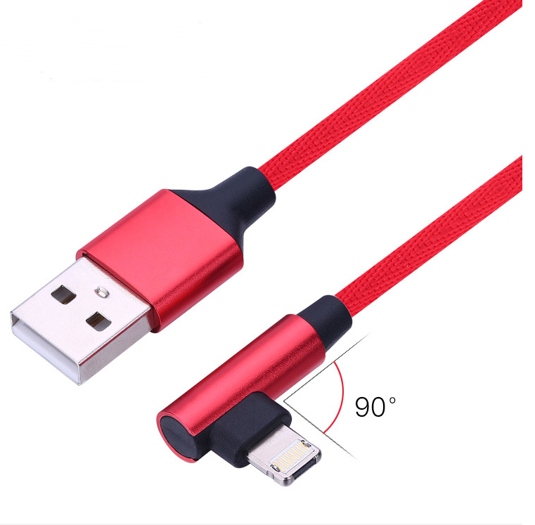 90-Degree USB Charging Cable for Apple &amp; Android