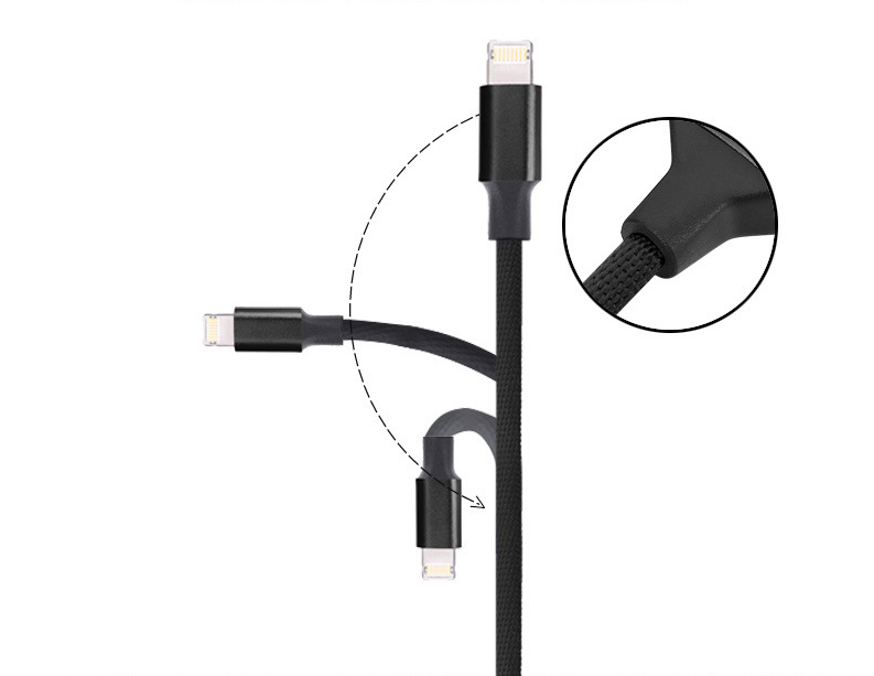 90-Degree USB Charging Cable for Apple &amp; Android