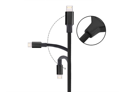 90-Degree USB Charging Cable for Apple &amp; Android