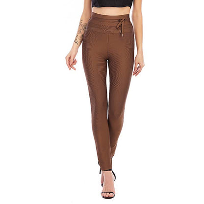 High-Waisted Slim-Fit Cropped Fashion Pants