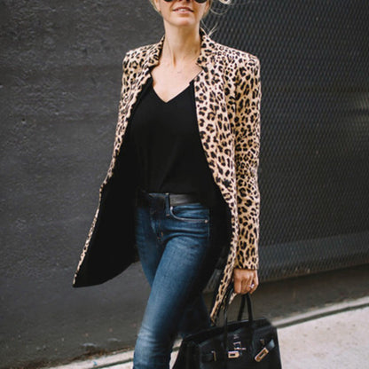 Women’s Fashion Leopard Print Blazer Jacket (2018)