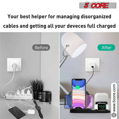 5Core 3-in-1 Wireless Charging Station, Fast &amp; Safe